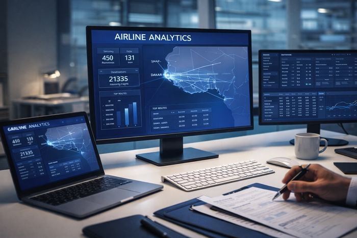 Marketing aérien et analytics des routes depuis Dakar